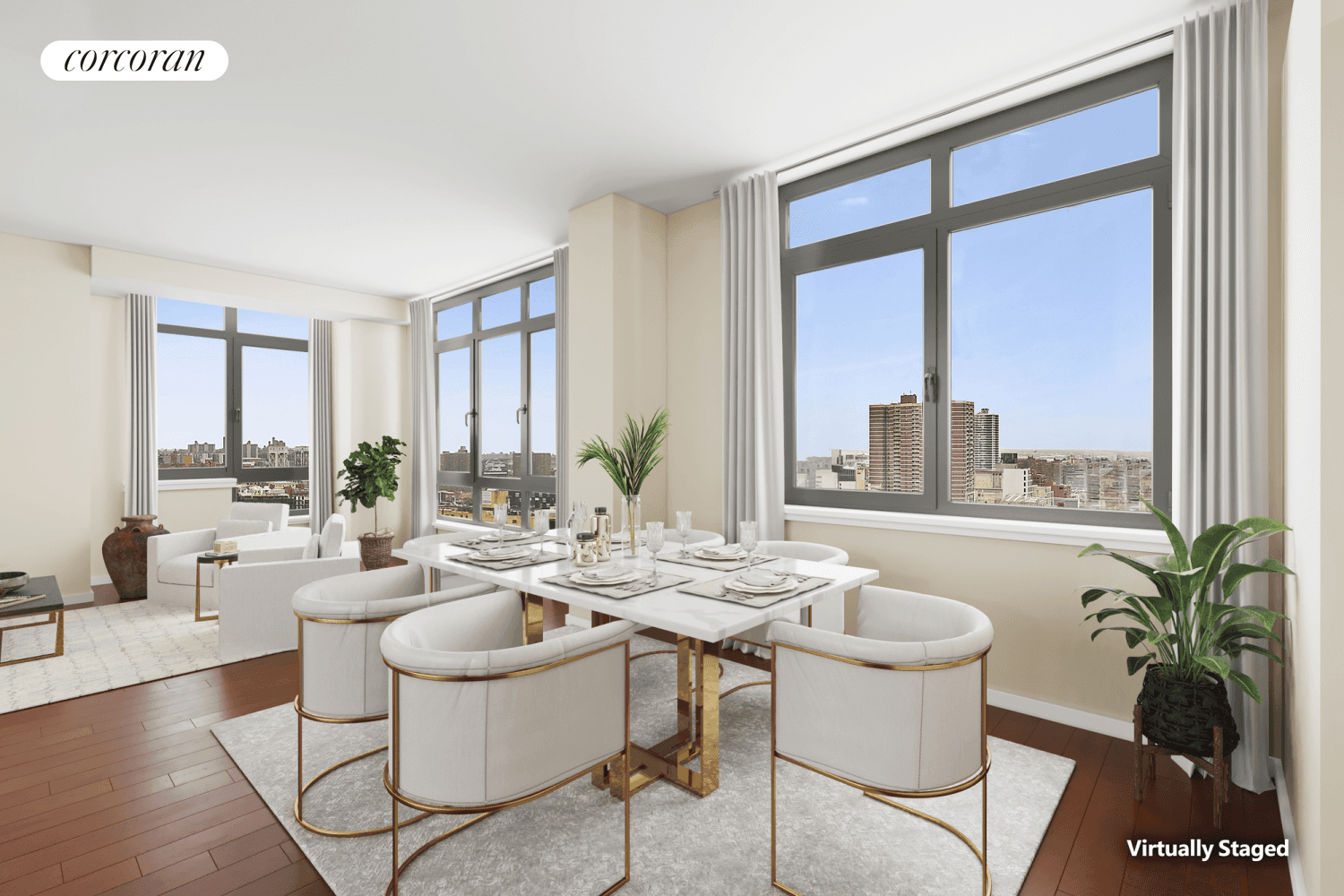 STUNNING HARLEM SANCTUARY BREATHTAKING VIEWS FROM YOUR URBAN OASIS Perched high above Harlem's vibrant tapestry, this extraordinary 3 bedroom, 2 bathroom corner residence offers a rare blend of expansive space, ...