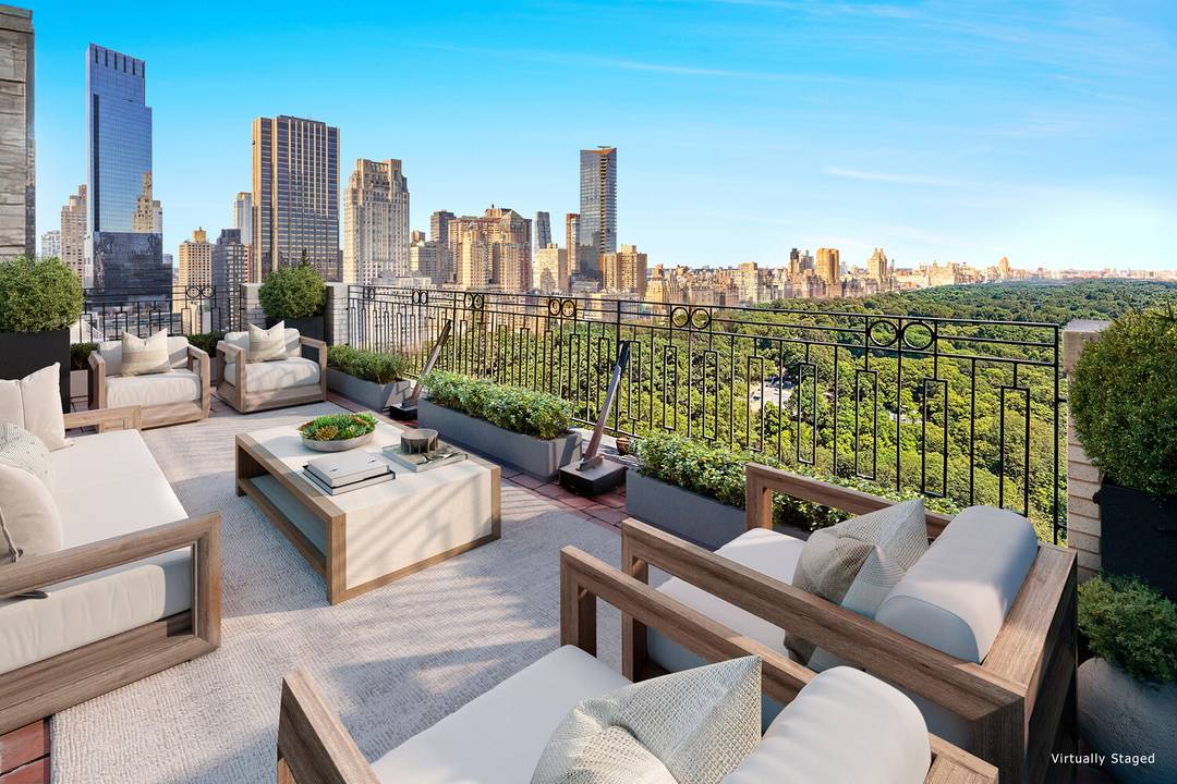 Perched high atop the storied Hampshire House on Central Park South, this extraordinary six room residence is distinguished by sweeping, cinematic views over Central Park and the iconic Manhattan skyline.