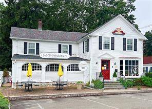 The landmark James Pharmacy building is fully occupied, operating as the James Pharmacy Bed Breakfast and restaurant on vibrant Main Street, Old Saybrook.