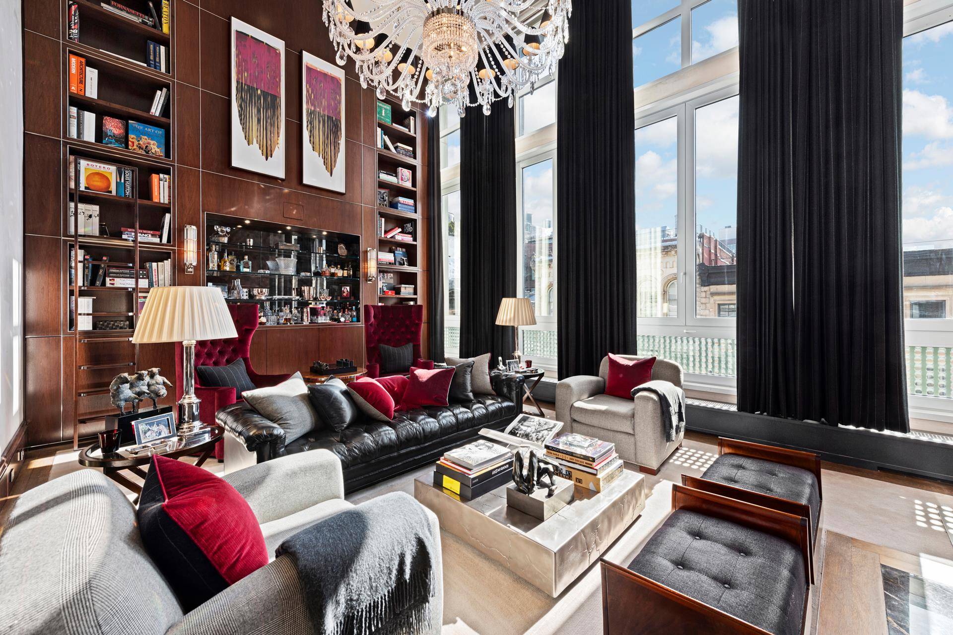 Prime triplex penthouse with a two story private roof deck situated on one of the most desired cobblestone streets in SoHo.
