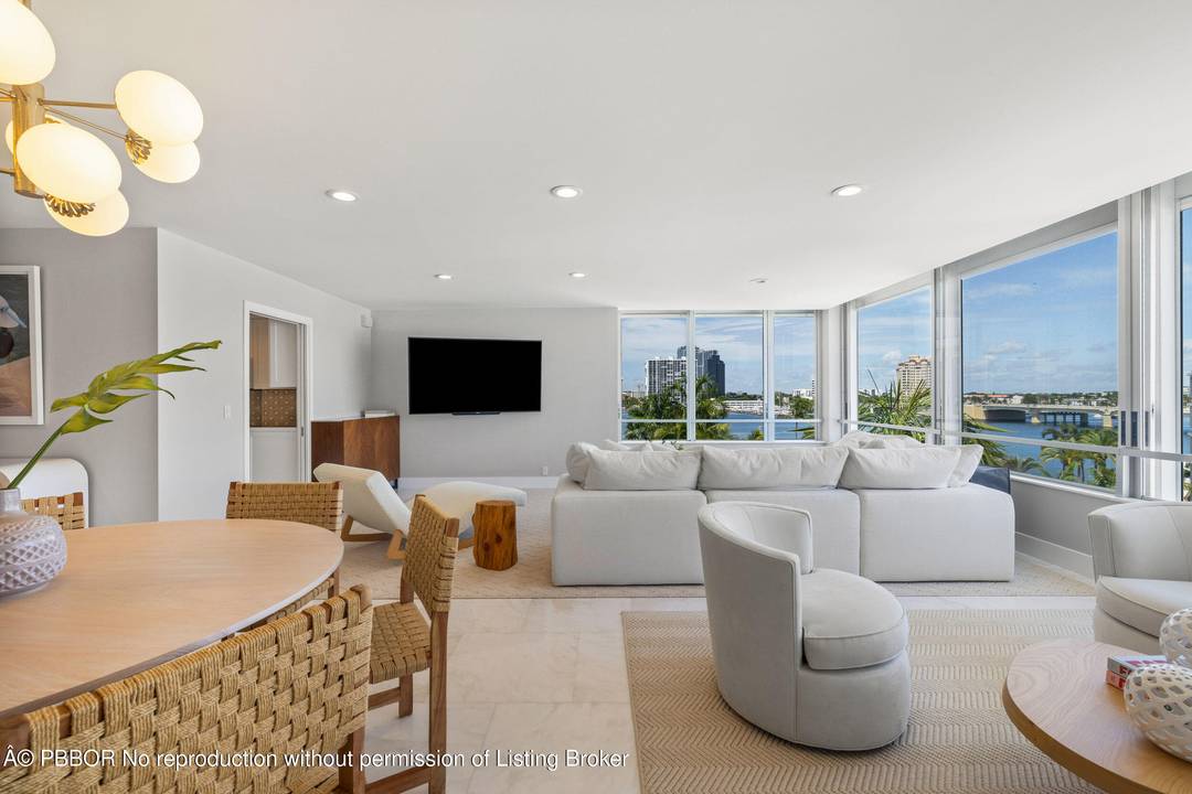 Spacious three bedroom, three bath residence with sweeping Intracoastal views, recently renovated in triple mint condition by AD100 designer KA Associates.