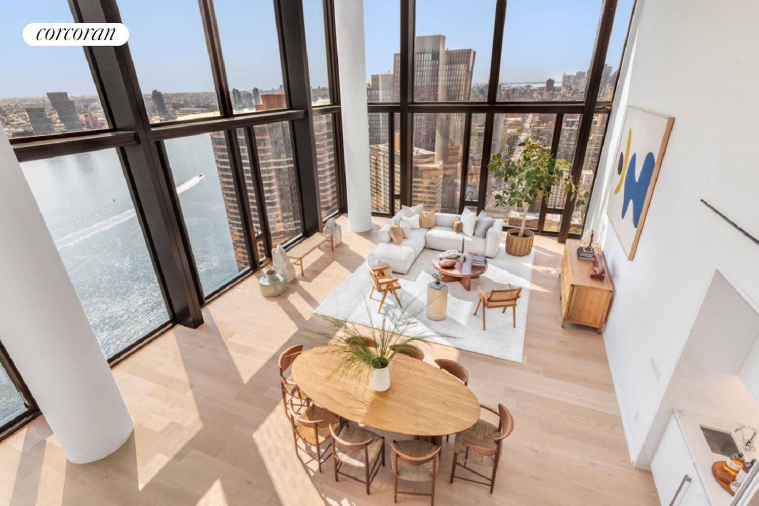 Residence PHD at One United Nations Park is a 3, 831sf four bedroom, four bathroom plus powder room, Duplex residence with a dramatic double height great room and ceilings soaring ...