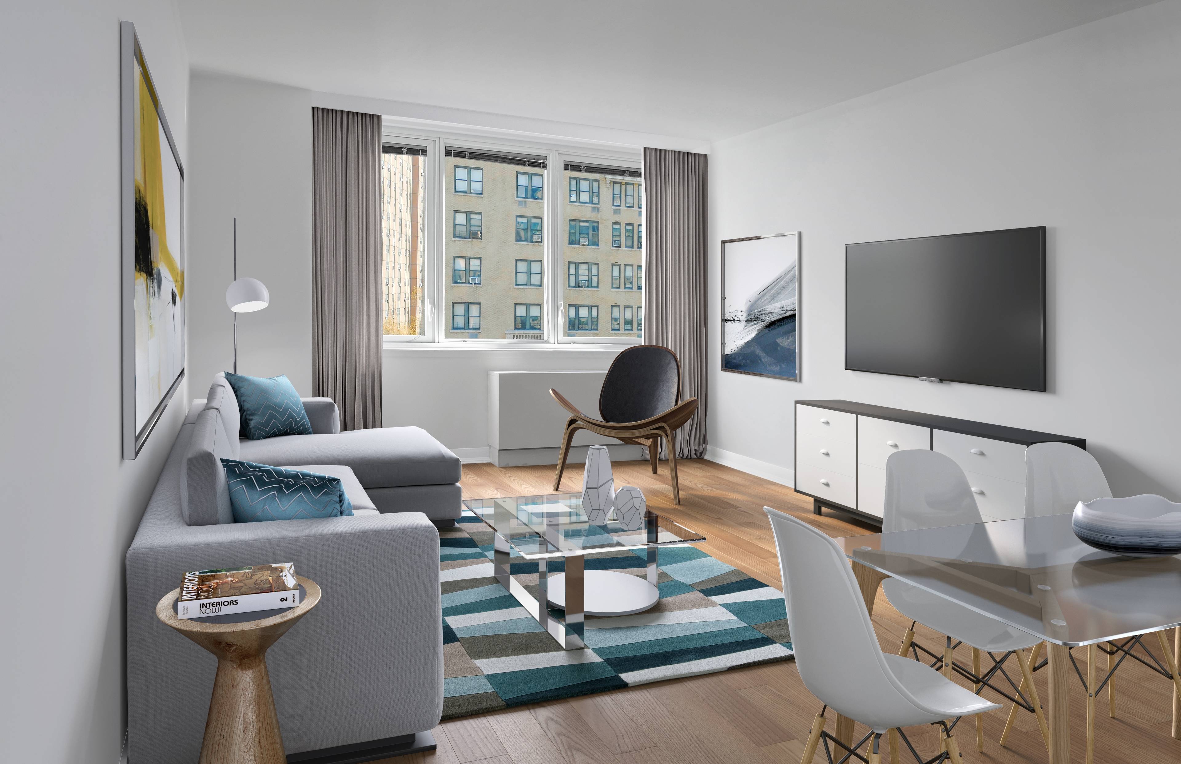 Great 2 bedroom apartment 3 view exposures, over sized kitchen with pass thru eating bar, split bedrooms, two windowed bathrooms, and an in unit washer dryer.