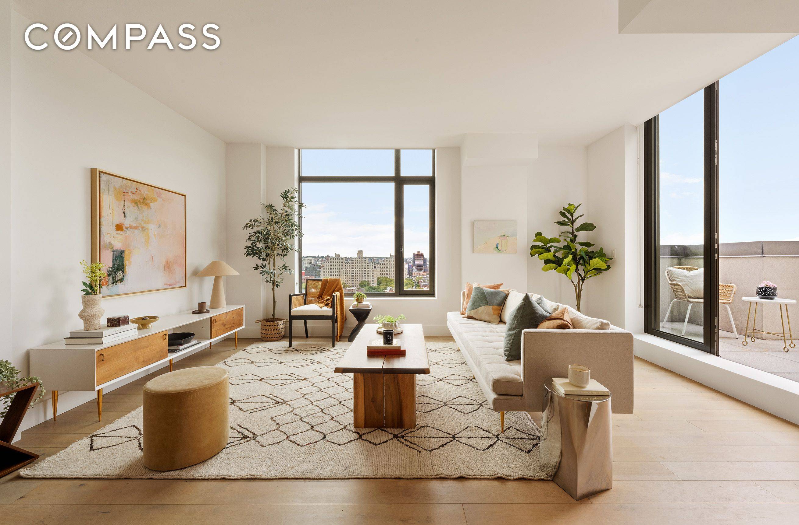 Residence 17A at The Nevins is a beautifully appointed three bedroom, two and a half bath condominium offering sweeping views of Brooklyn and Manhattan and a serene private terrace for ...