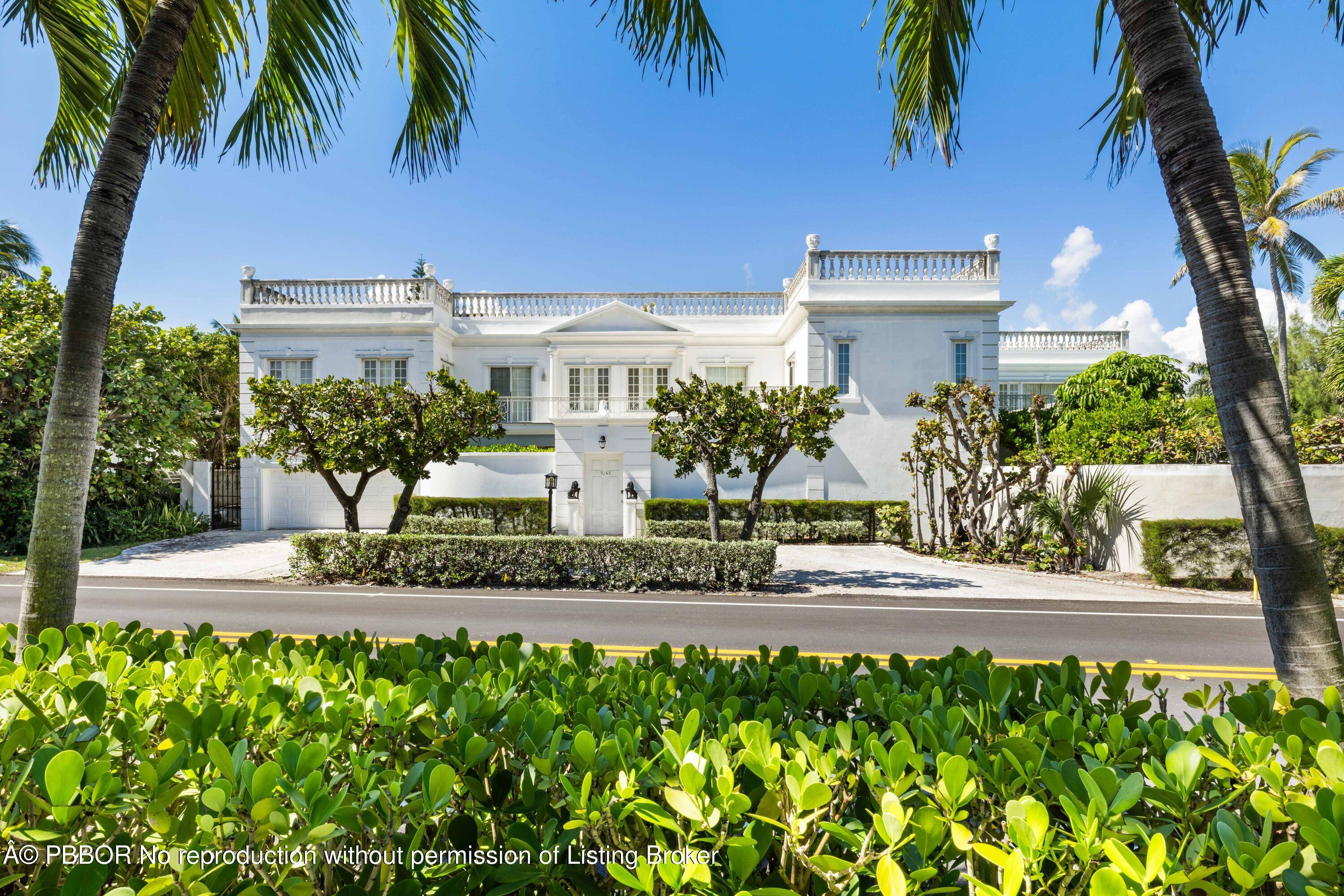 Sited within the Presidential Security Zone just two streets north of Mar a Lago, this elegant John Volk designed Regency home offers timeless Palm Beach appeal with private deeded beach ...