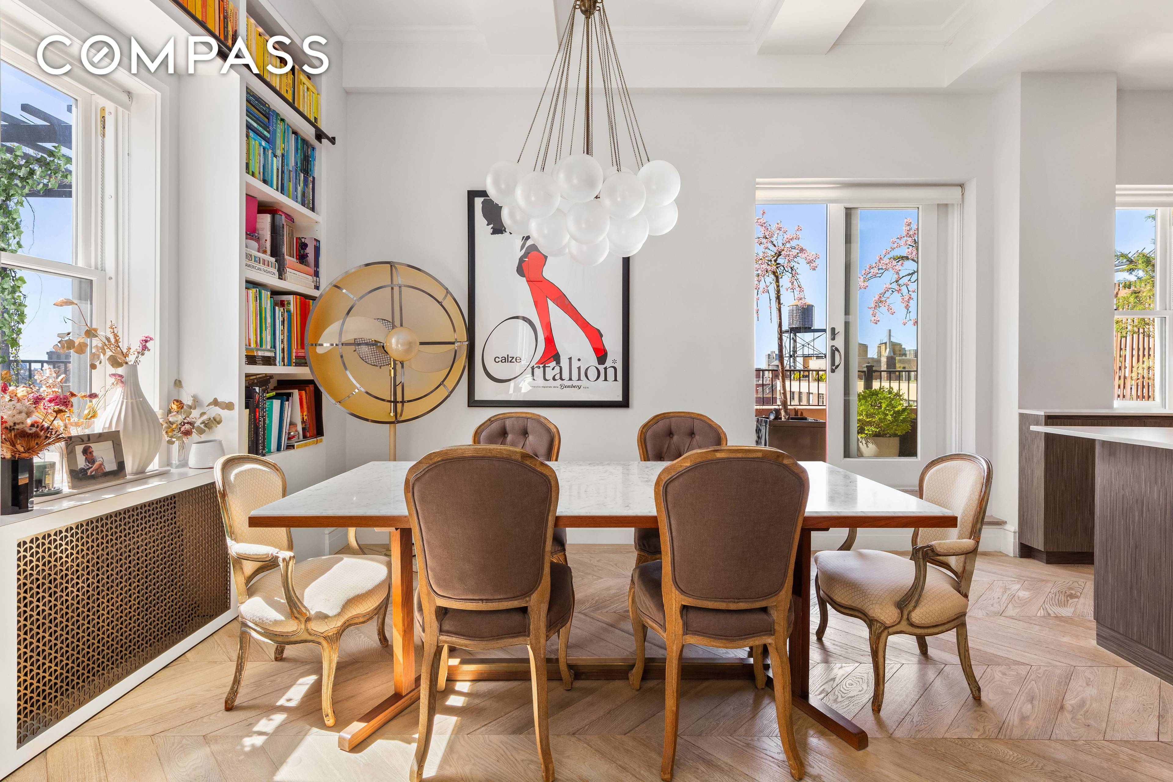 Perched high atop a distinguished pre war co op in a prime Upper West Side location, this exquisitely renovated penthouse boasts spectacular views and a private 600 square foot wraparound ...