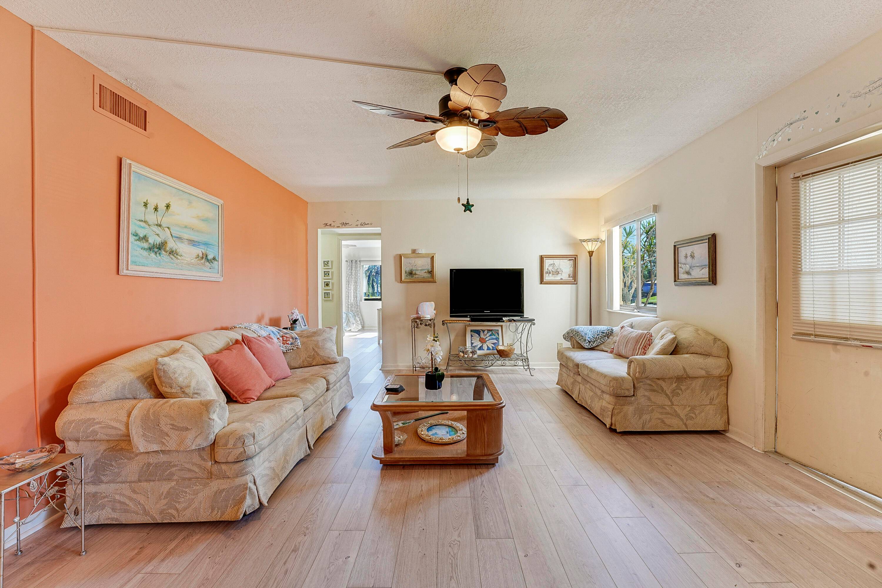 Welcome to this stunning first floor 2 bedroom, 2 bathroom condo, offering breathtaking lake views, private parking spaces, in a vibrant 55 community.