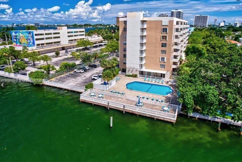 Spectacular water views from waterfront building in prestigious North Bay Village.