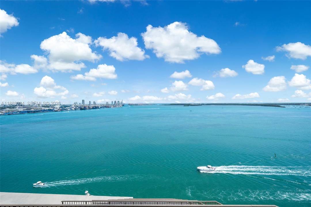 Direct Ocean open water full views forever without concern for future construction impact Top Upper 2 Floors of Brickell Key One The best location in all of Brickell Key.