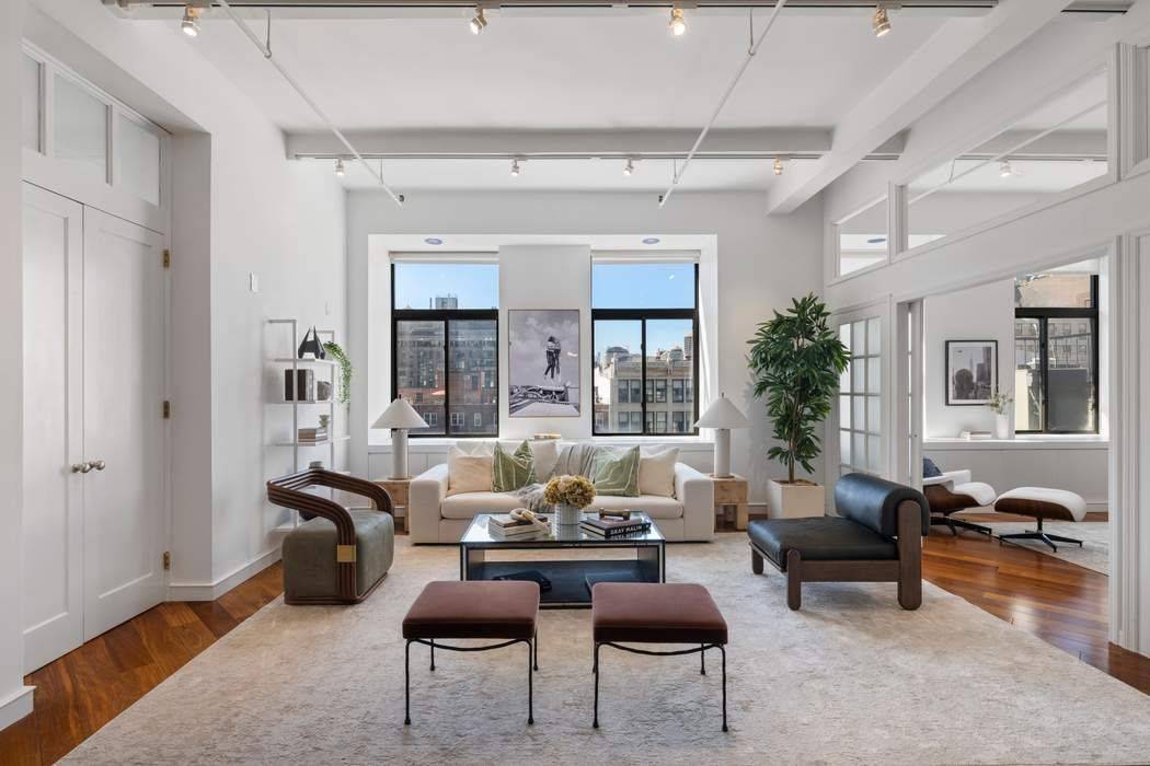 Sun Splashed Serenity in Flatiron 50 X 50 foot square loft with 50 feet of oversized south facing windows, 11 foot ceilings, open downtown views to the Freedom Tower and ...