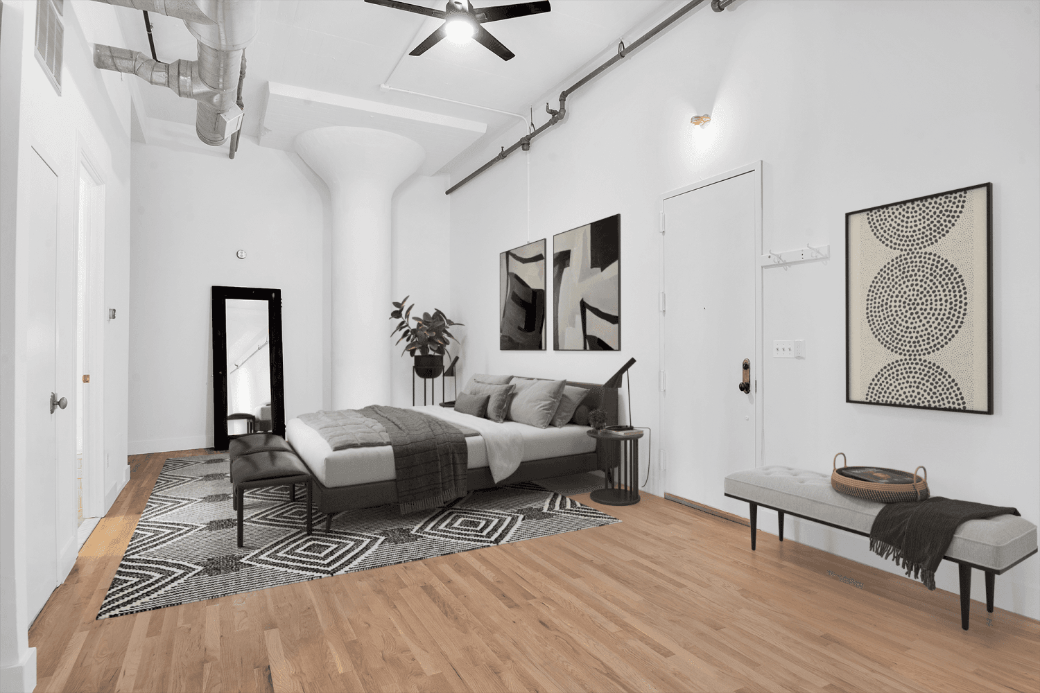 Luxe Loft LivingEnter into the epitome of urban luxury with this meticulously designed 13 ft loft located on the border of Clinton Hill and Bedford Stuyvesant, now available for rent.