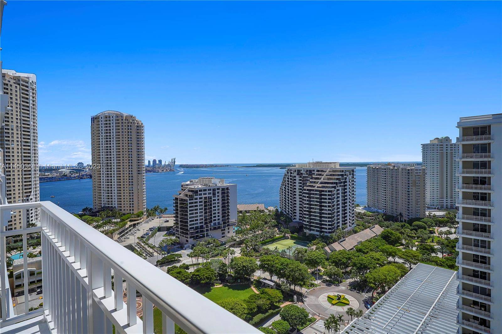 2 parking spaces Spectacular unit at luxurious Courts Brickell Key located in exclusive Brickell Key Island.