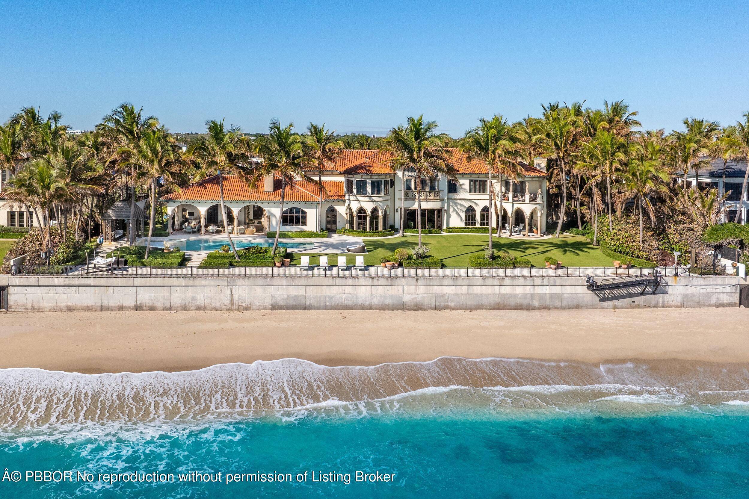 Unrivaled in scale, beauty, and prestige, this ocean to lake Mediterranean marvel is a one of one triumph of architectural elegance in the heart of Manalapan.