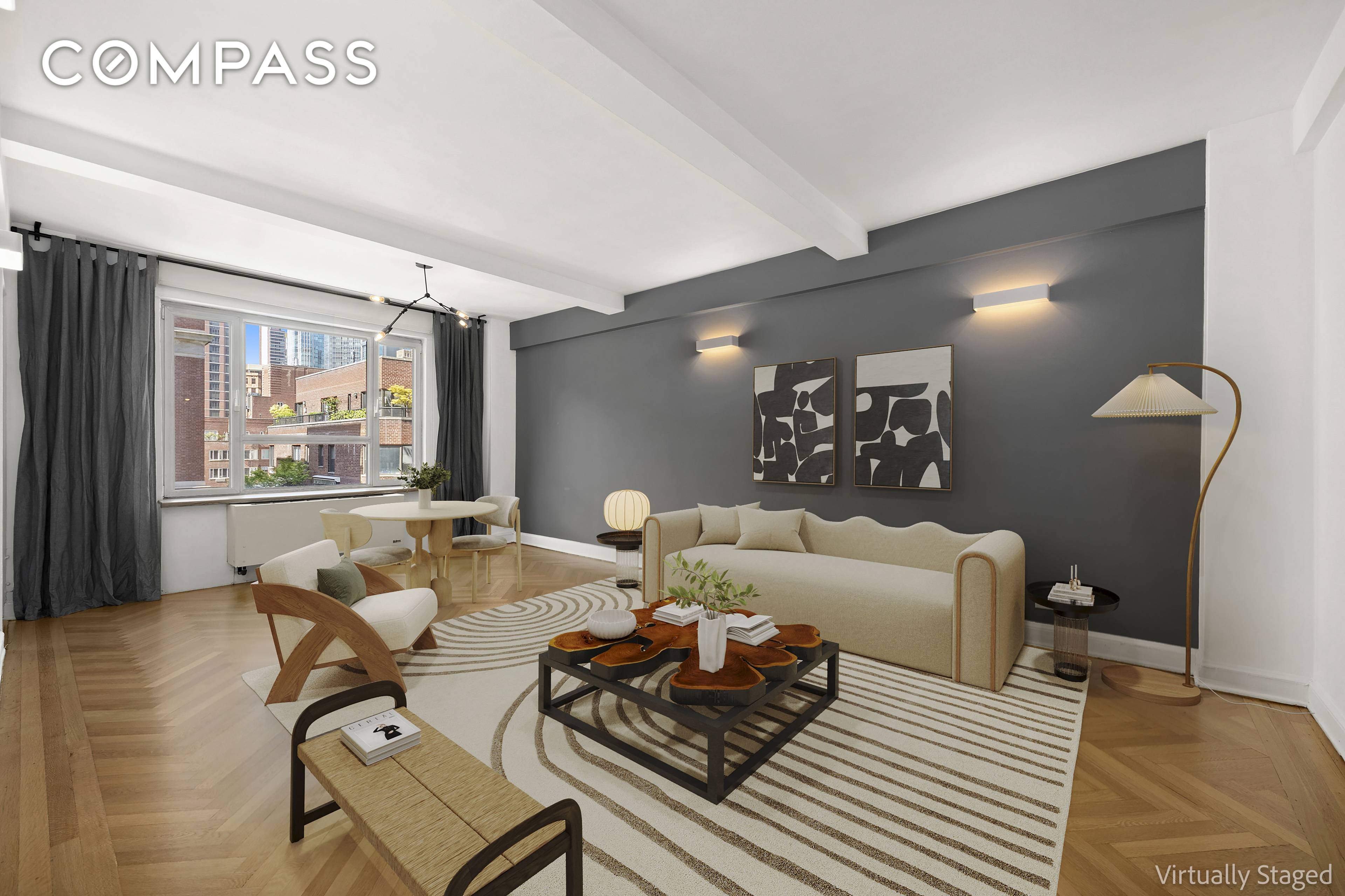 Bright, Spacious Alcove Studio in Full Service Pre War Co op Welcome to Residence 12D at 50 Park Avenue a sun drenched, south facing alcove studio that can easily convert ...