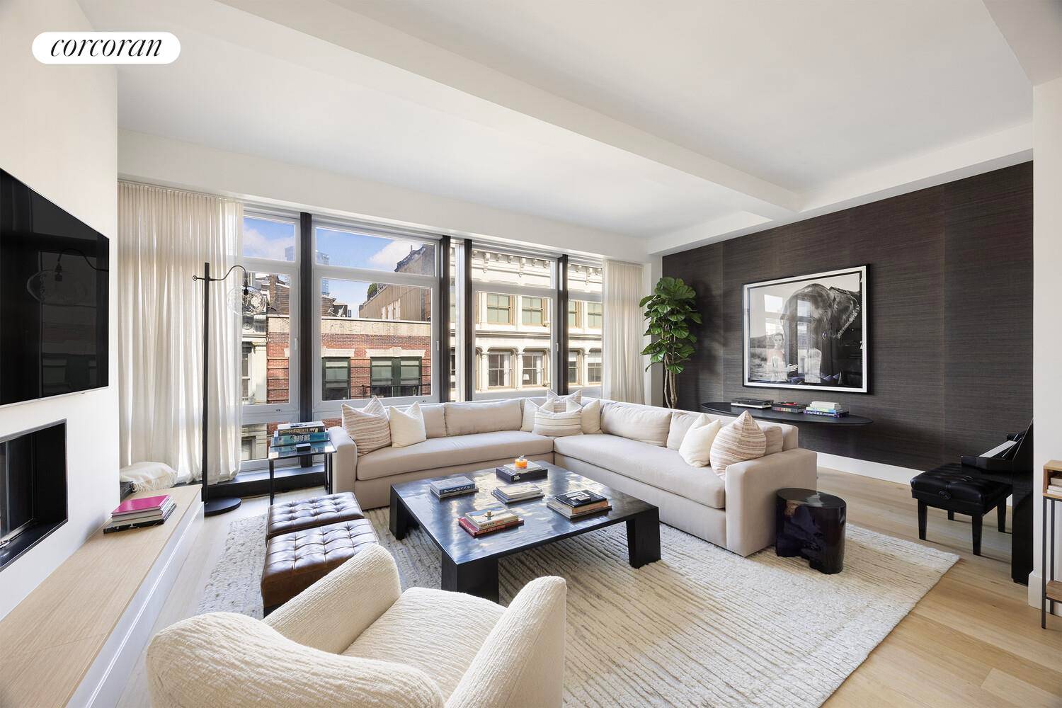 Set on a high floor of 72 Mercer Street, this spacious two bedroom, two and a half bath home offers soaring 11 foot ceilings with beautiful western and eastern light, ...