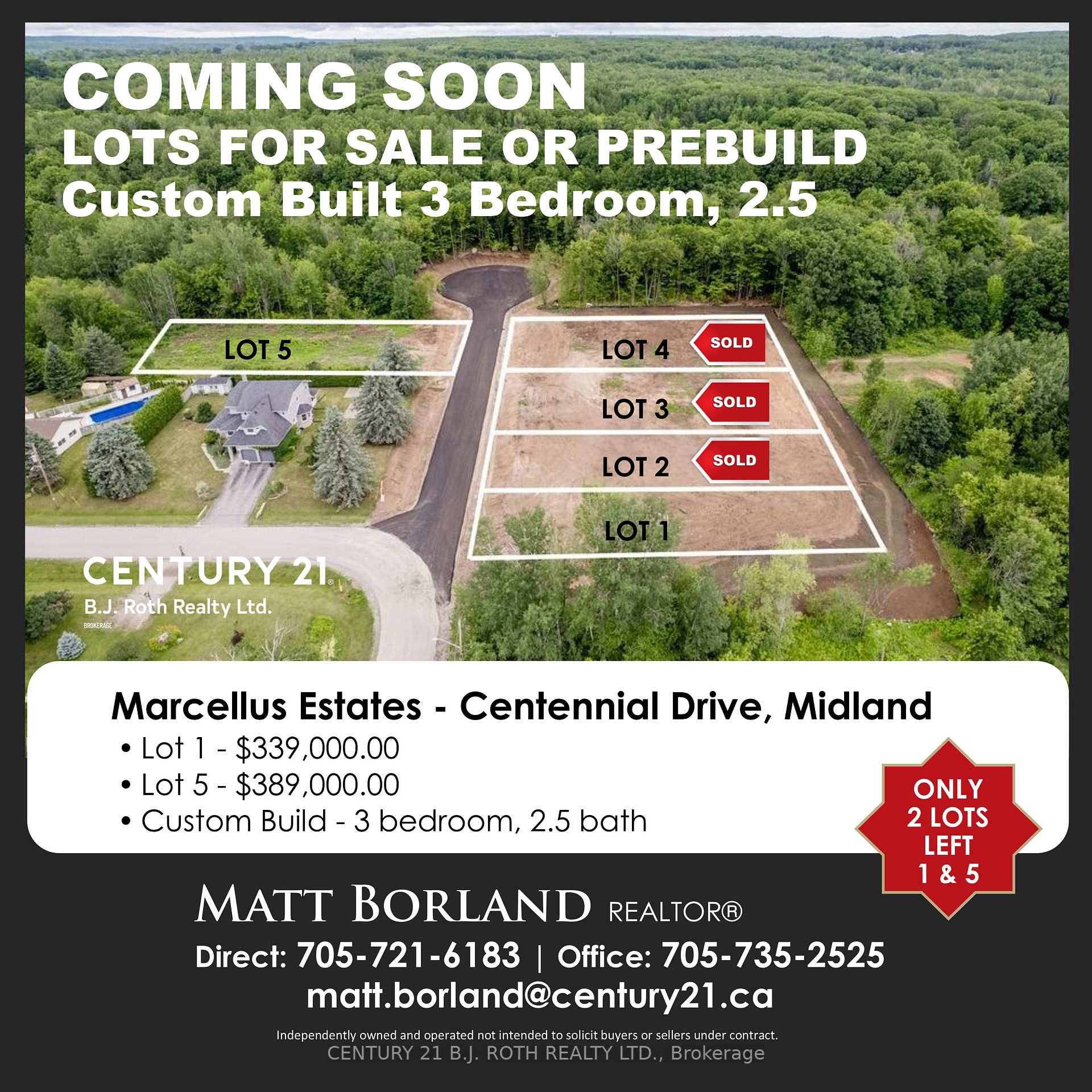 WELCOME TO MARCELLUS PLACE, 2 VACANT LARGE LOTS, COMPLETELY CLEARED AND GRADED ON A PAVED CUL DU SAC ROAD.