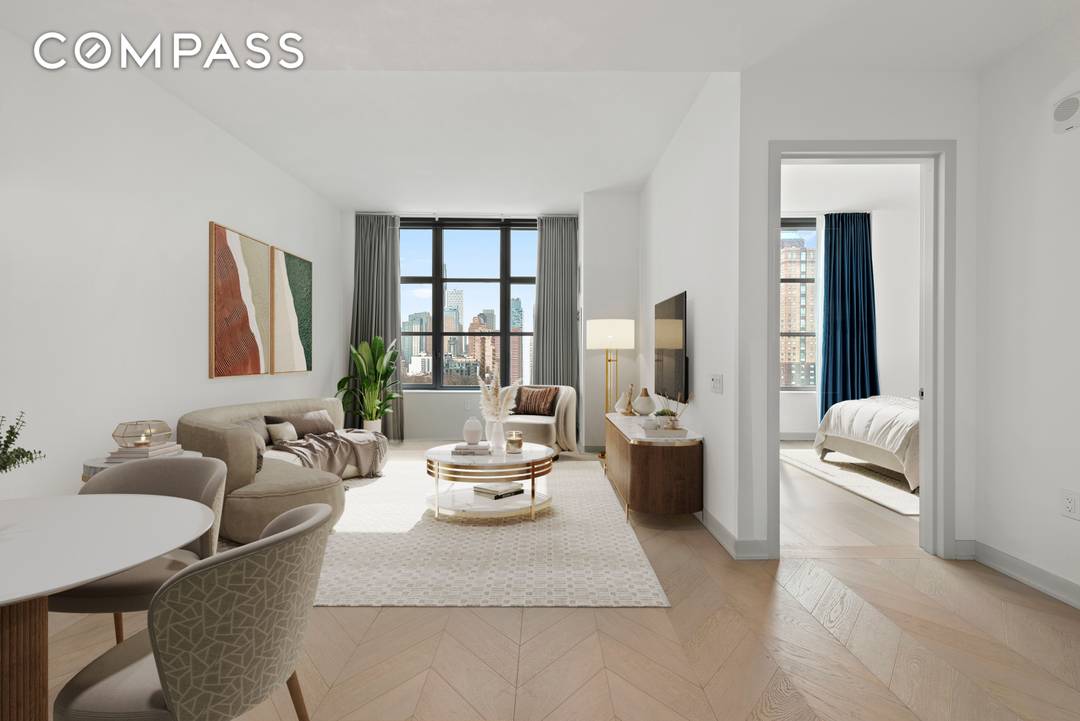 Residence 12H is a 740sf light filled one bedroom residence offering a generously proportioned layout with three closets and immense divided light windows that frame expansive southern views toward the ...
