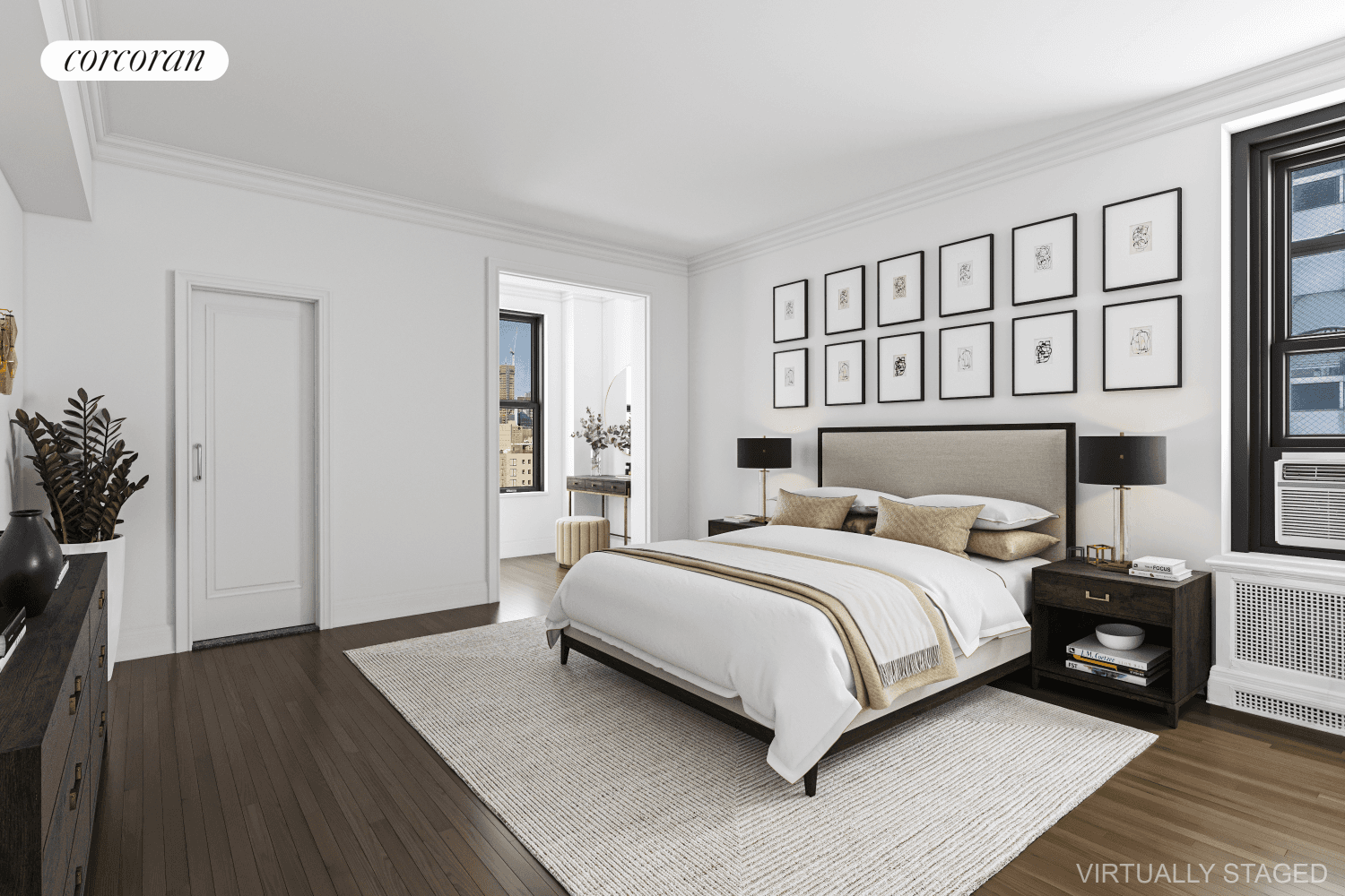 Bright and airy top floor D line at incomparable 480 Park Avenue.