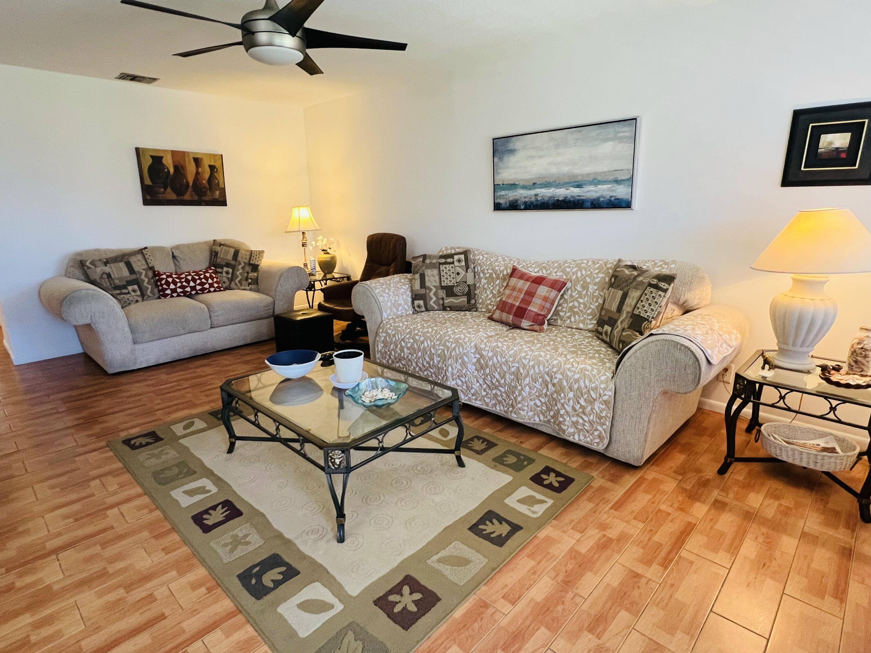 Move in ready 2BR 1BA condo for sale in Coventry B, Century Village 55 gated community in West Palm Beach 33417.