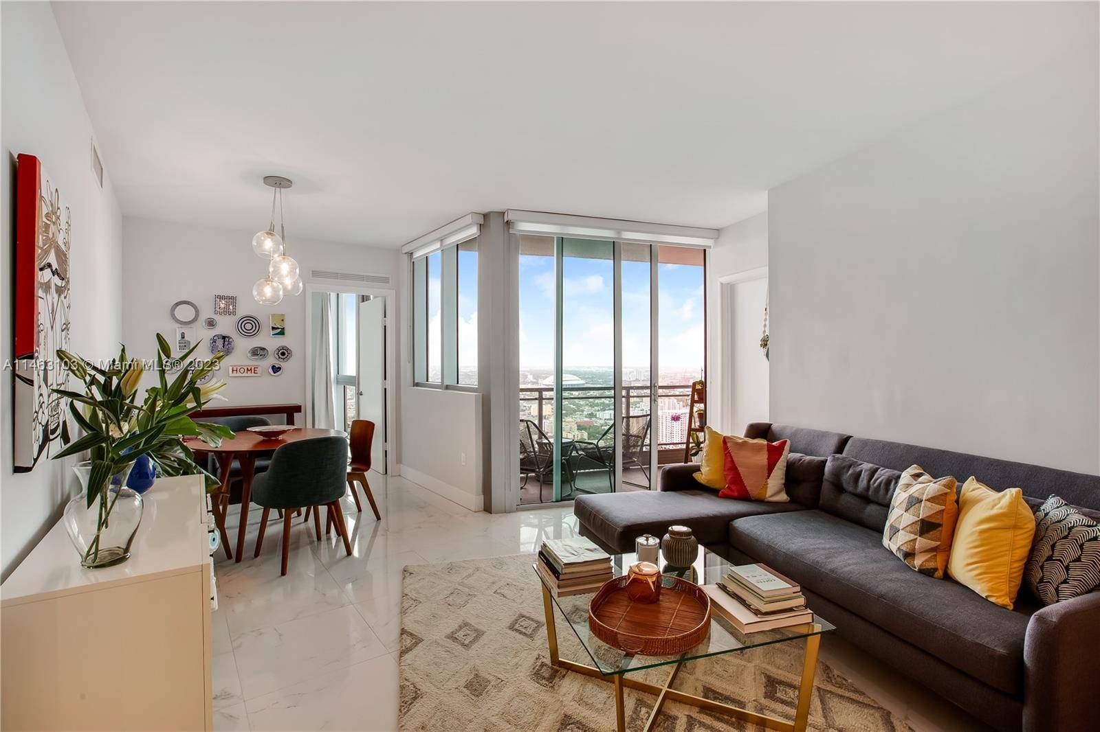 Spectacular sunset views from this spotless 2 bed 2 bath, 50th floor unit at Mint, a luxury building with abundant amenities in the heart of downtown Miami.