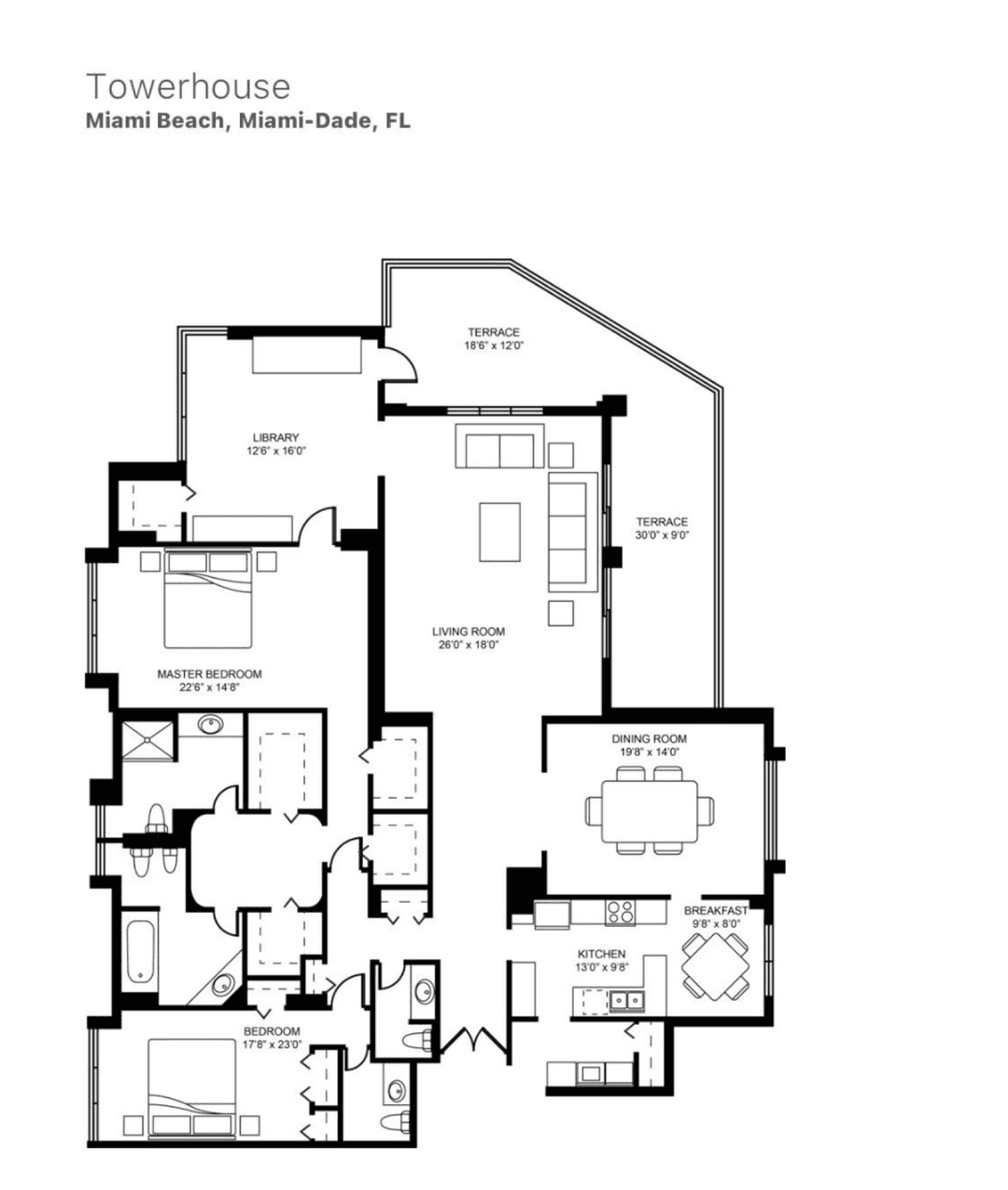 Welcome to Residence 1401 at TowerHouse, a Sprawling 3 Bedroom 4.