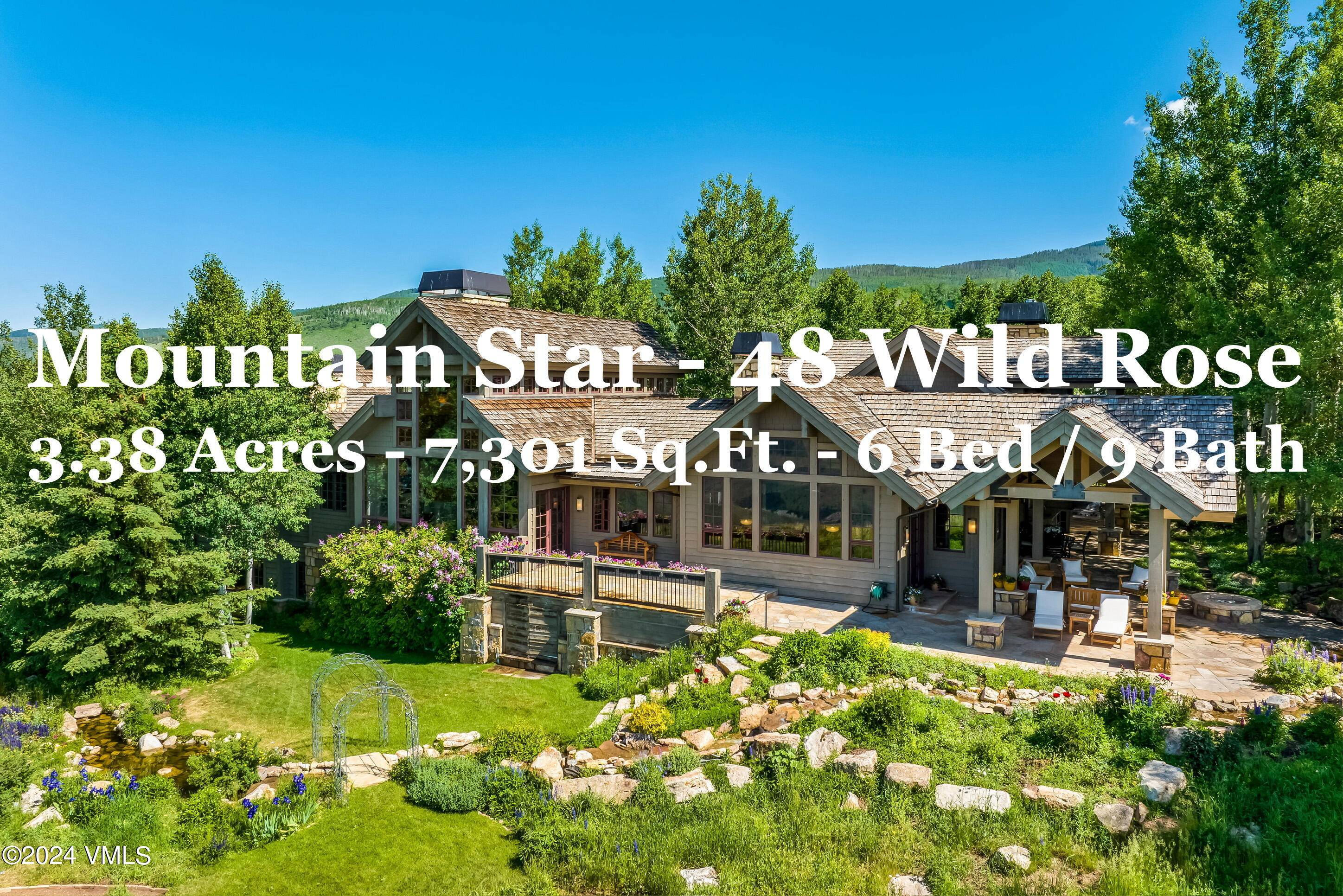 48 Wild Rose is a 7, 301 square foot, 6 bedroom 9 bathroom custom Colorado mountain estate.