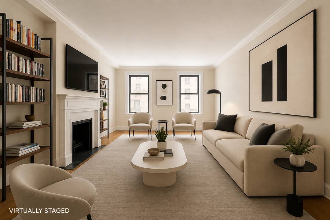 RENOVATED HIGH FLOOR PREWAR CLASSIC SIX OFF MADISON AVENUE A semi private elevator landing opens onto a twelve foot entrance gallery leading to the 24 foot living room with high ...