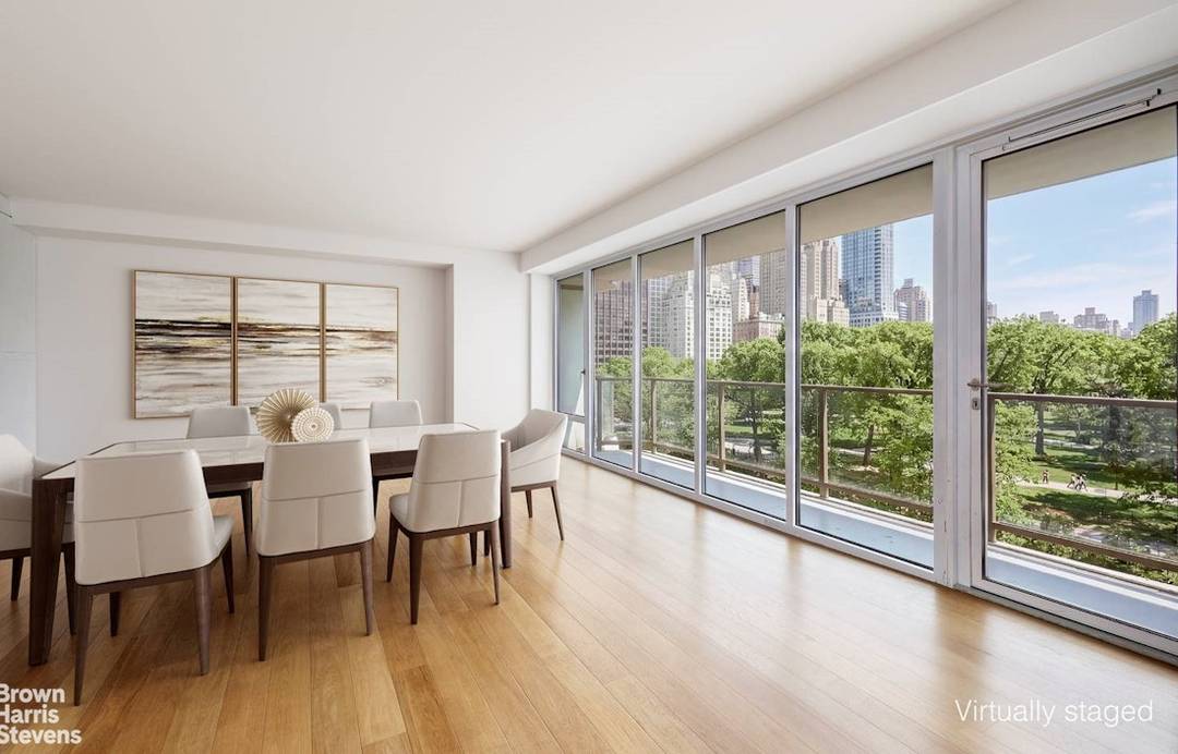 MINT RENOVATION PARK FRONT NO BOARD APPROVAL Perched directly on Central Park South, this exceptional three bedroom, three and a half bathroom floor through residence has been meticulously renovated to ...