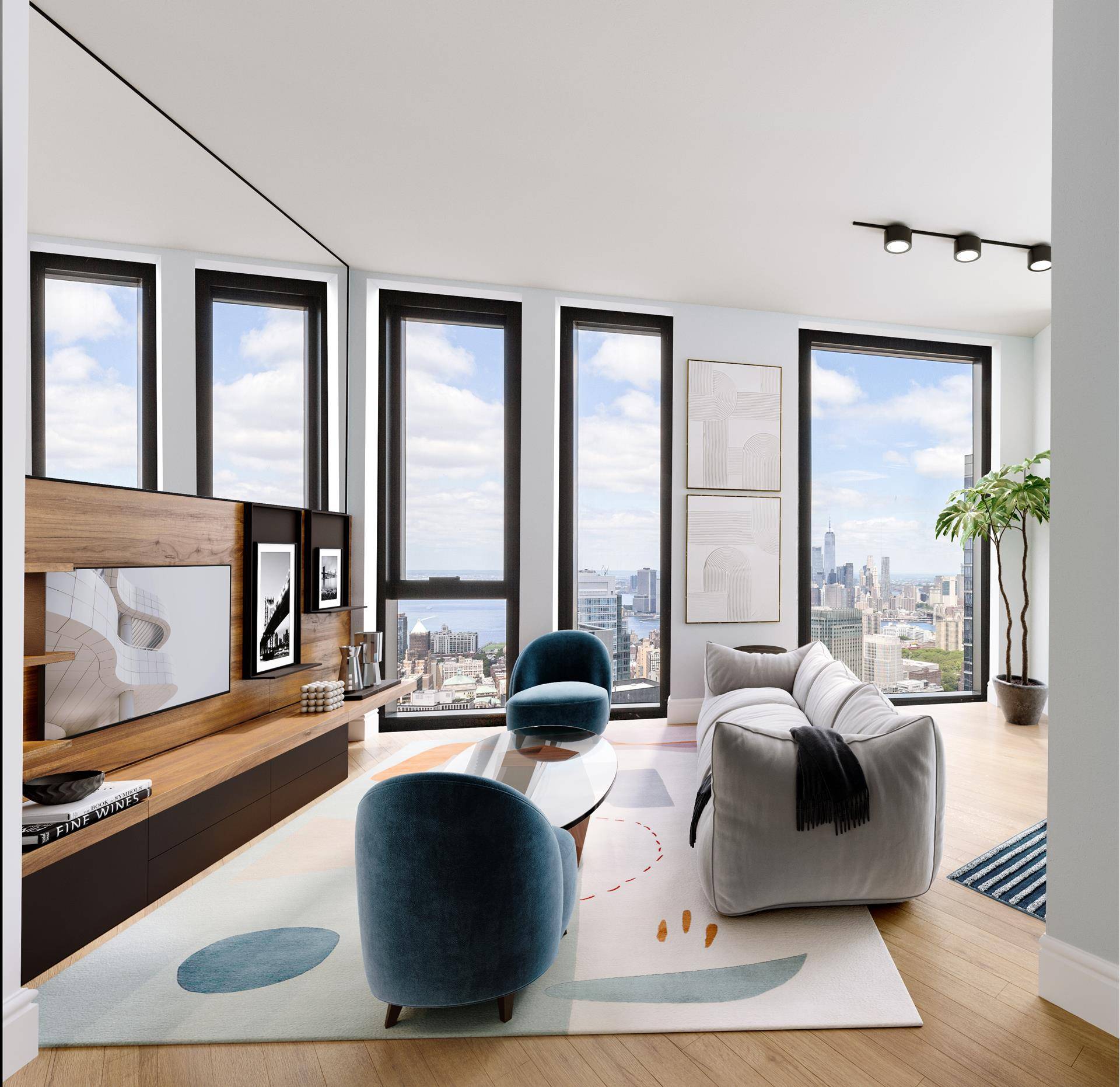 One of the highest studios in Brooklyn history at 569' in the sky, Residence 56B at 548 square feet is an elegant and spacious alcove studio featuring impressive north facing ...