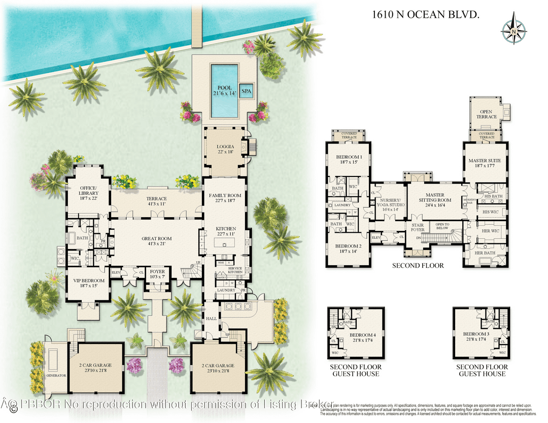 Welcome to 1610 N Ocean Blvd, a rare opportunity to own a spectacular 6 bedroom, 7.