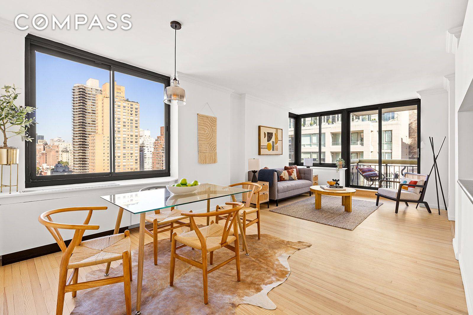 Bright, high floor, corner unit originally a 2 bedroom, 2 1 2 bathroom and currently configured as an oversized 1 bedroom, 2 full bathroom with den in the full service ...