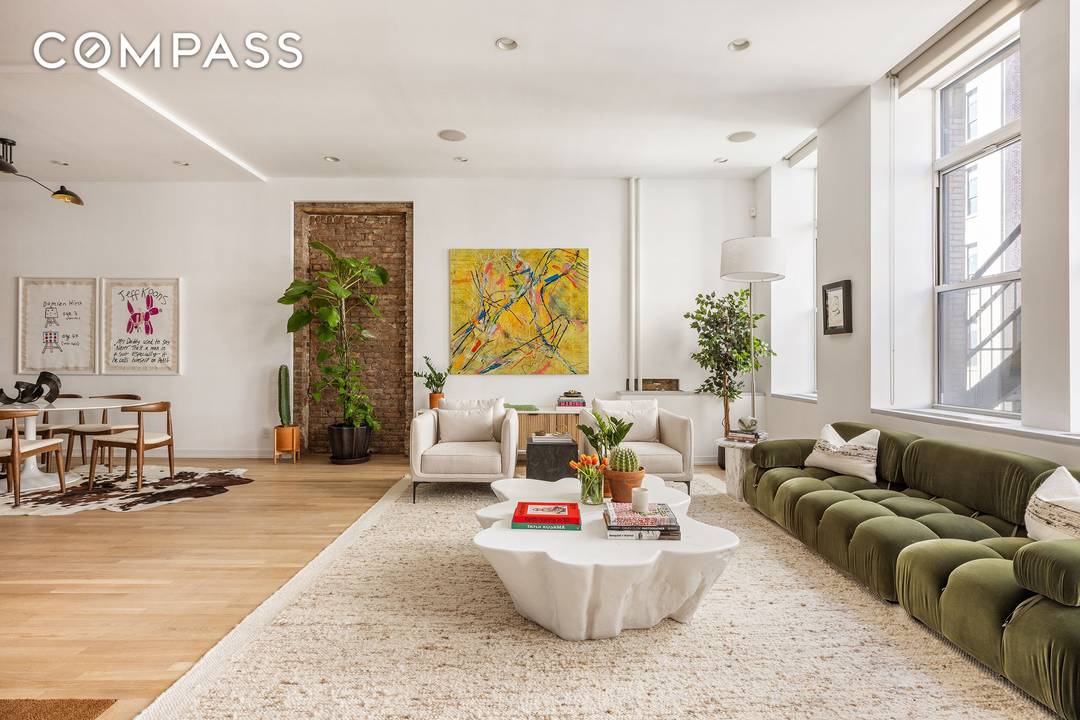 Loft living defined understated ease and architectural character that define classic downtown Manhattan living, with modern touches.