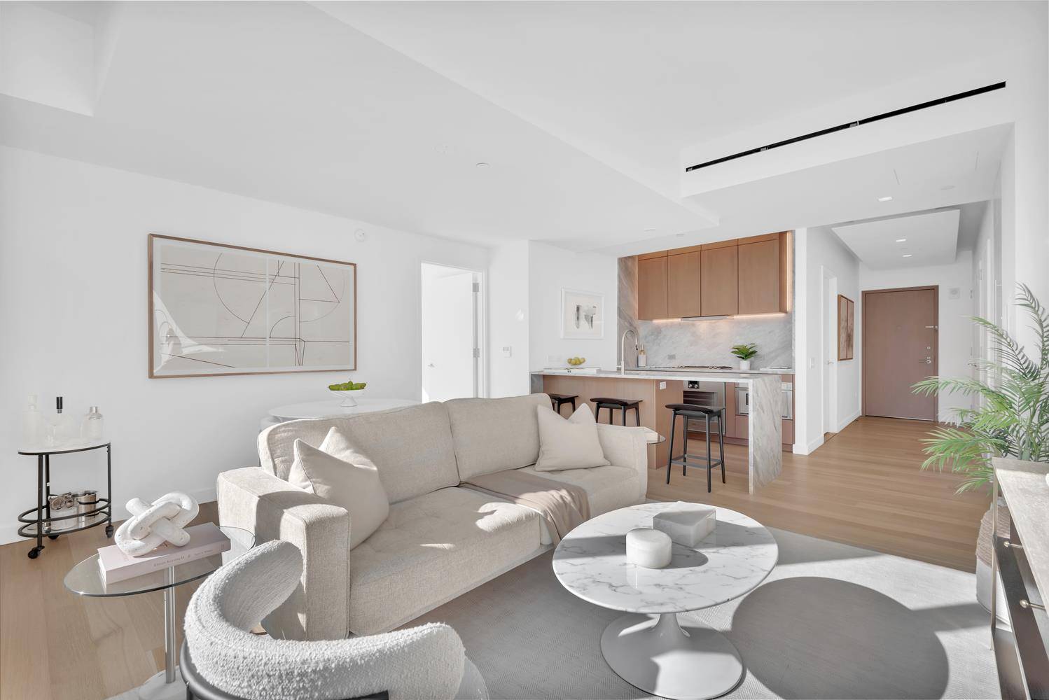 Exceptional Southeast Corner Residence with Timeless Elegance Presenting residence 3A at 611 West 56th Street.