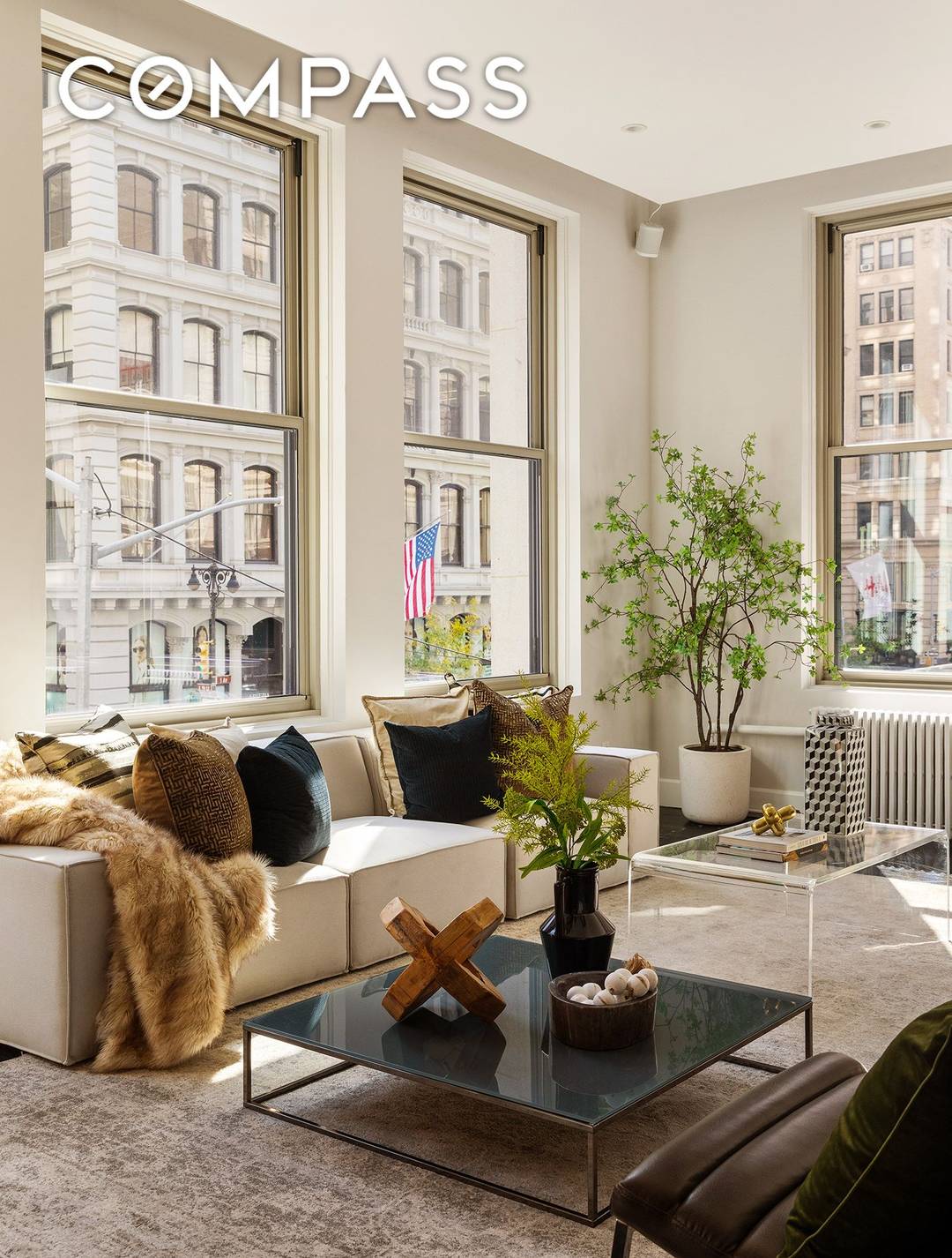 A rare, sun filled, full floor corner loft at 142 Fifth Avenue where historic Beaux Arts character meets refined modern living.