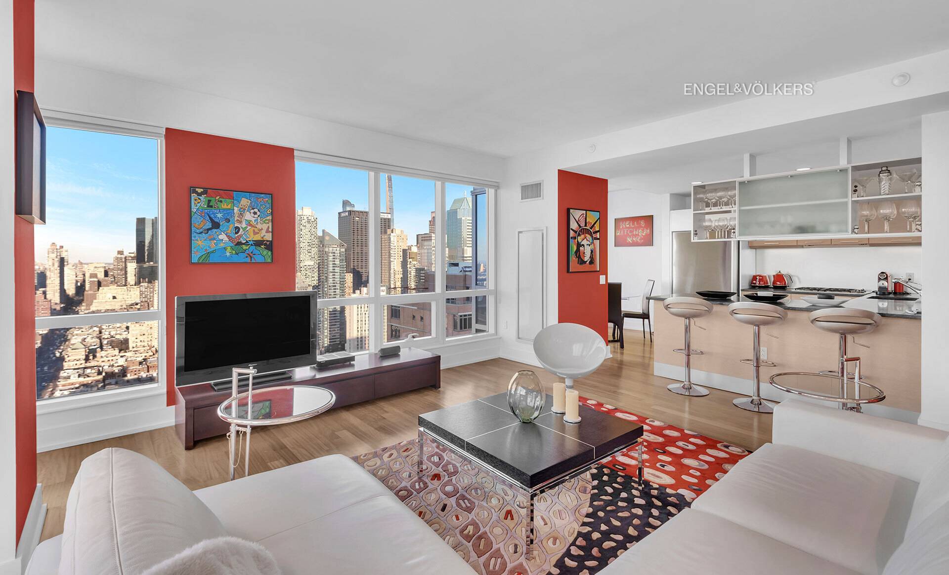 Prime Midtown Manhattan Hudson Yards meets the Theater District Delight in Spectacular Penthouse Style Panoramic Views of the Manhattan Skyline and over the Hudson River from this Stunning North West ...
