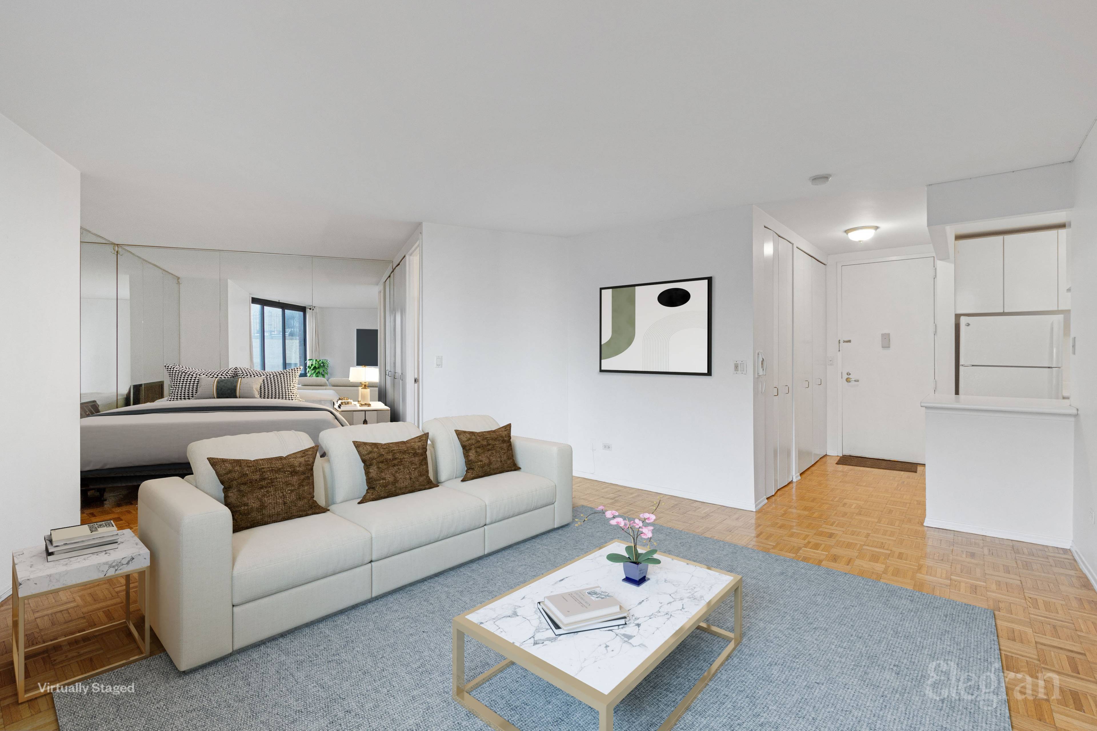 Beautiful Large Alcove Studio located at The Coronado, one of the most desirable areas on the Upper West Side of Manhattan.