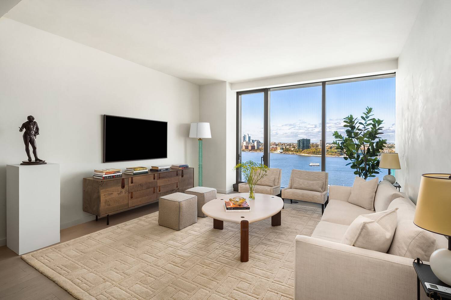 Coveted High Floor B Line with Wonderful Hudson River Views West 20B at One High Line is a 1, 046 SF one bedroom, one and a half bathroom residence featuring ...