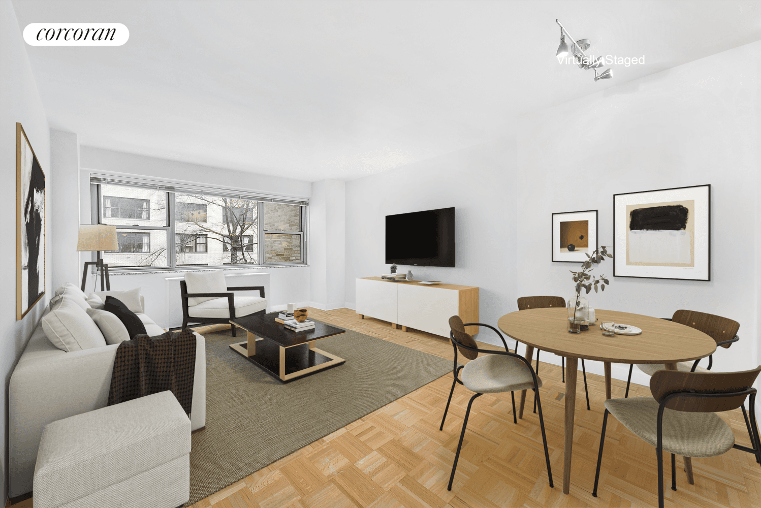 PRIME MIDTOWN EAST GENEROUSLY SIZED 1BR HOME FULL SERVICE BUILDING UPDATED WINDOWED BATH AND KITCHEN KING SIZED BEDROOM !