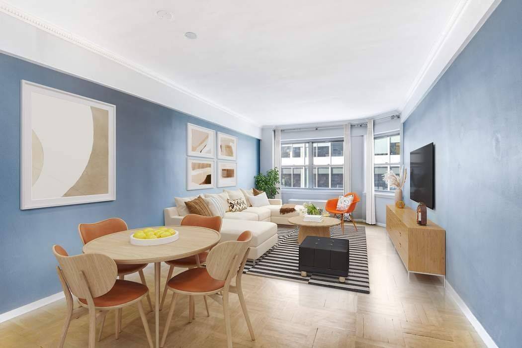 This large scale updated one bedroom apartment is perched high on the 16th floor of one of Murray Hill South Midtown's premier full service condominiums.