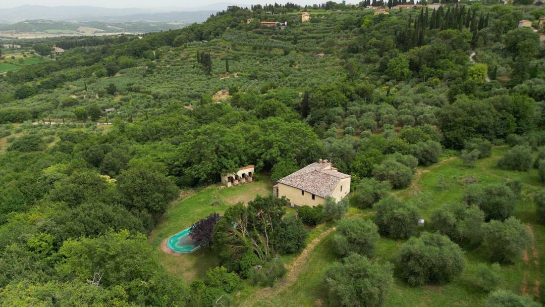 Tuscan country house dating back to 1800 with annex, garden and swimming pool for sale in Sarteano, in the province of Siena, Tuscany.