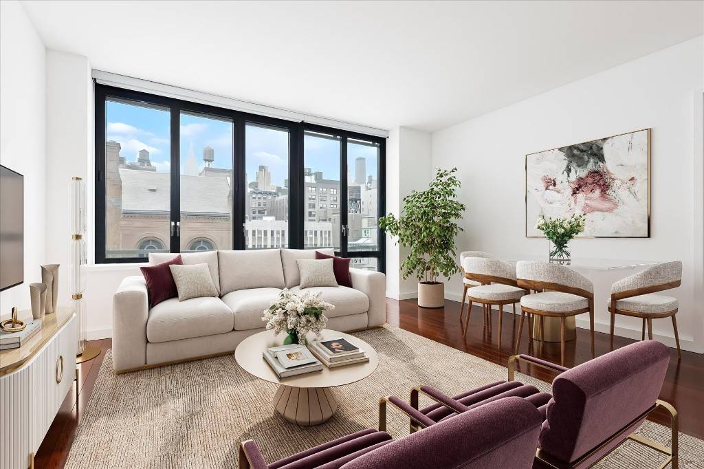 SPACIOUS CORNER RESIDENCE WITH 2 FULL BATHS AND PRIVATE TERRACEEnjoy both northern and eastern exposures and open sky views, located in close proximity to Union Square.