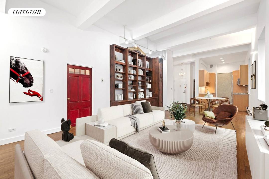 A quintessential west village loft, 165 Perry Street is a former Maraschino Cherry Warehouse that sits on a cobblestoned street by Hudson River Park.