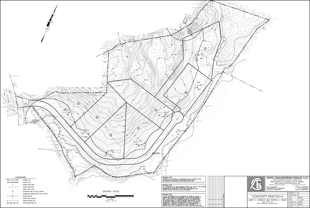 Developers take notice ! Lot consept design attached, Deep holes and Perk test completed, updated survey and wetlands delineation report are attached.