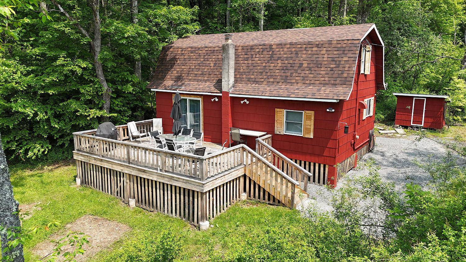 108 acres with a chic streamfront cabin.