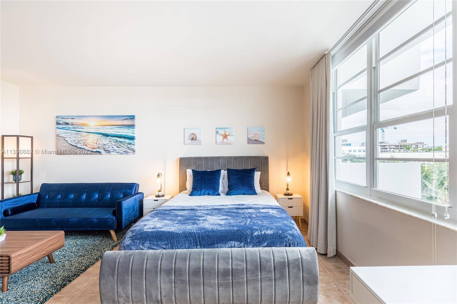 ENJOY OCEAN FRONT LIVING IN THIS STYLISH DESIGNER FURNISHED SPACIOUS STUDIO WITH LARGE WINDOWS AND LOT'S OF NATURAL LIGHT.