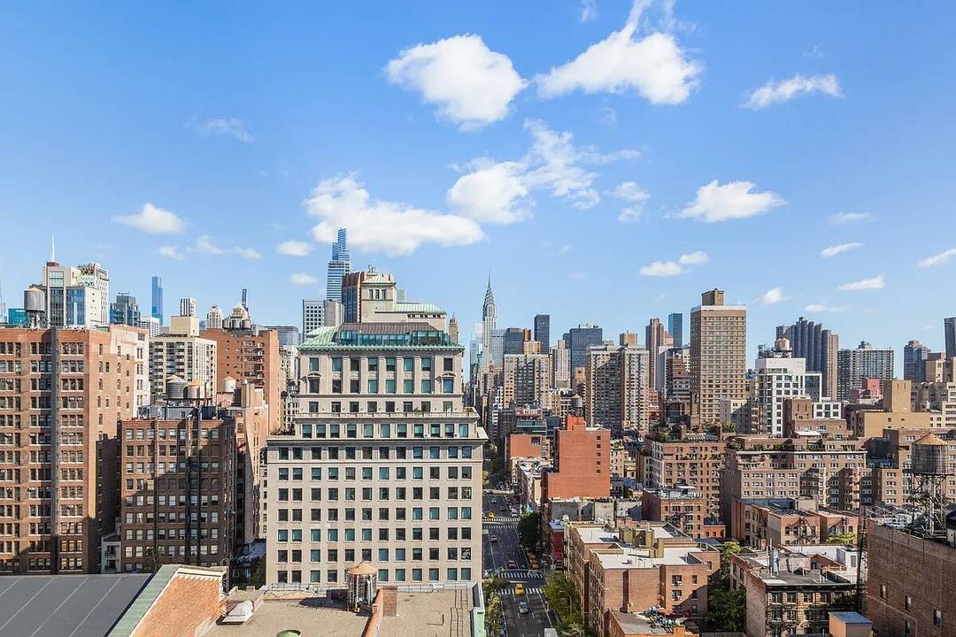 Enjoy sunsets on your balcony and open city views on this high floor one bed flex 2, 2 bath at the highly coveted 50 Lex !