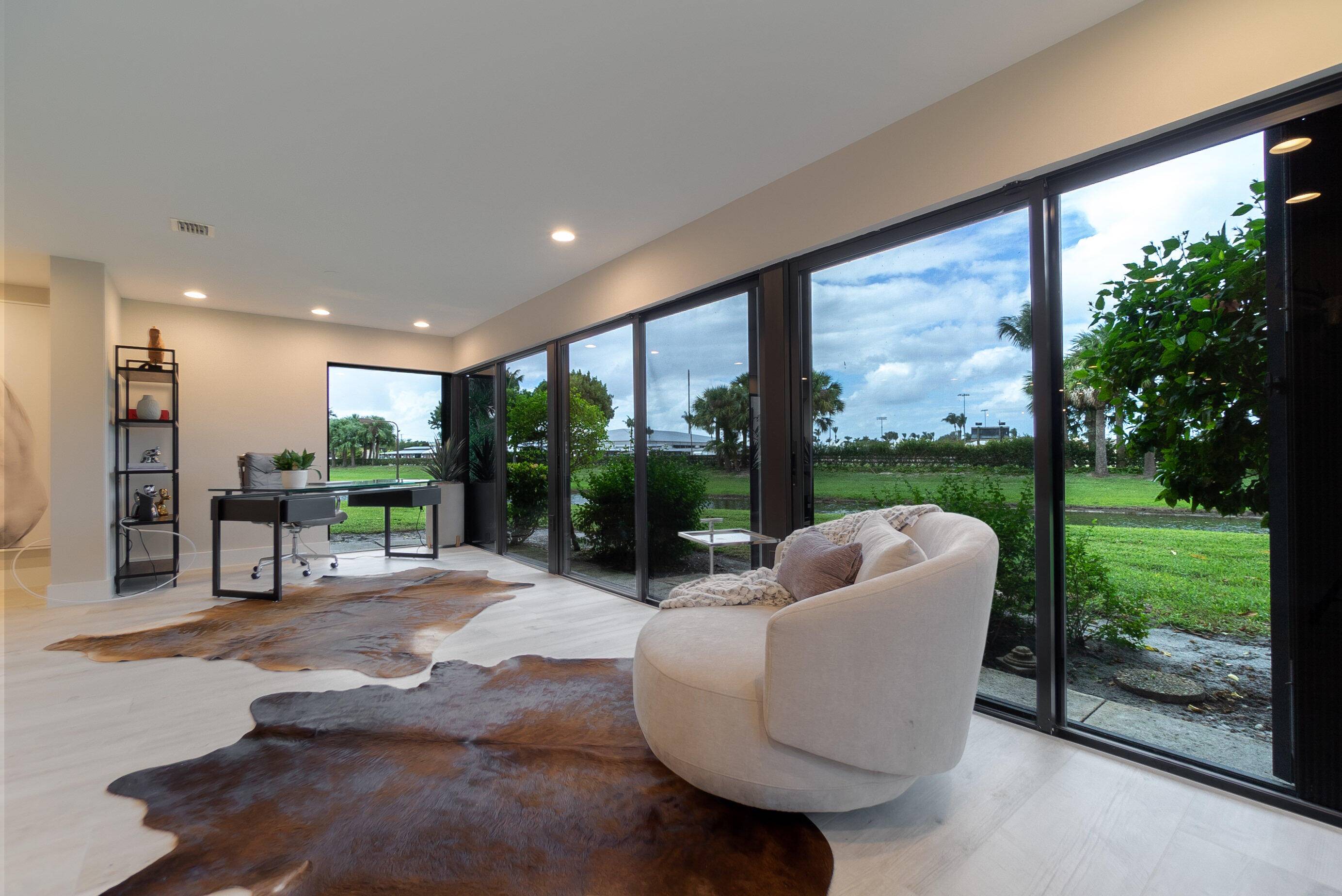 Now available as a seasonal rental, this unique state of the art home is situated in the prestige Palm Beach Polo Club.
