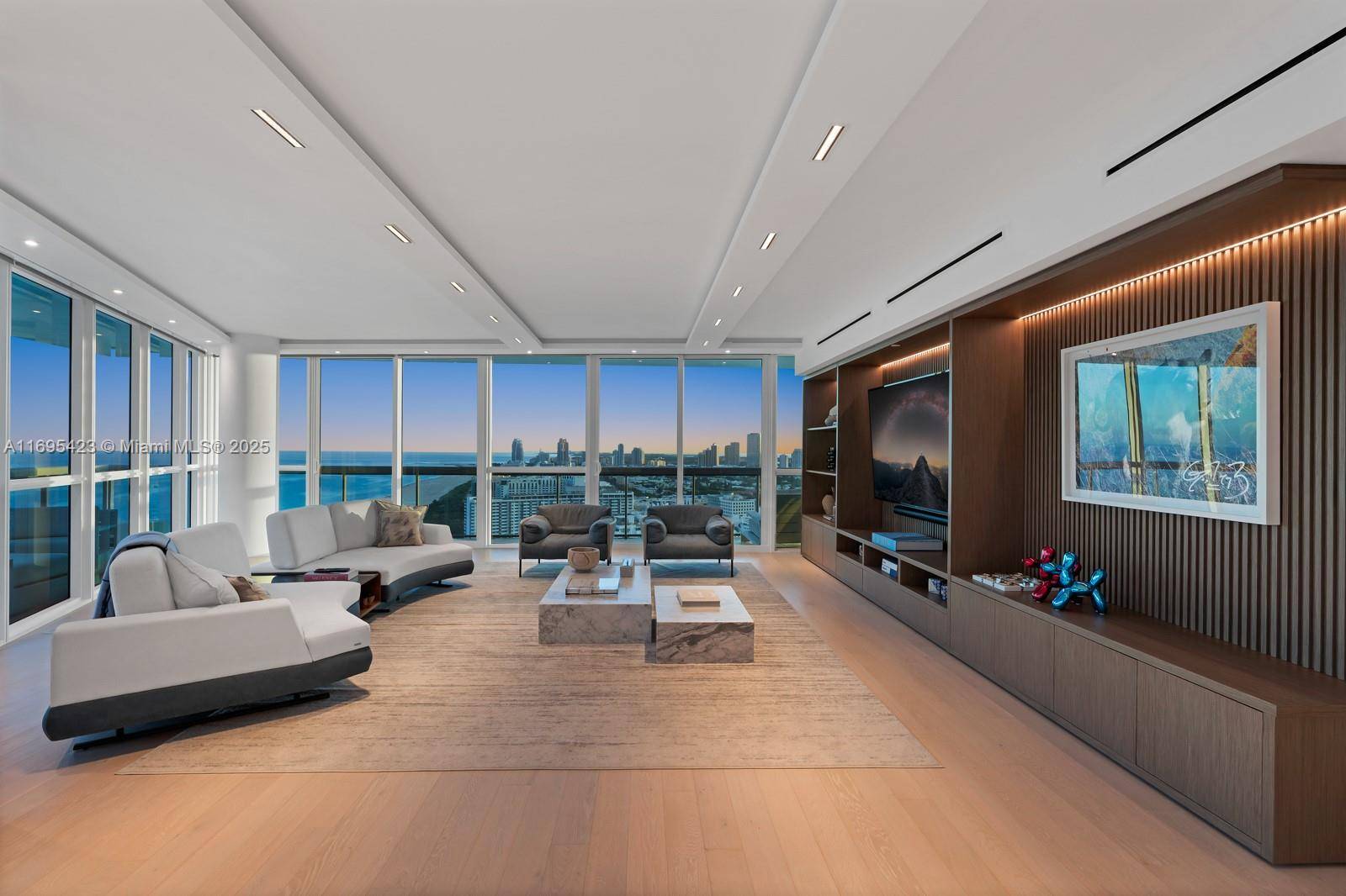 Step Inside With Me ! This iconic Setai Skyhome unveils to a 63 oceanfront main salon with stunning sitting room and TV lounges.