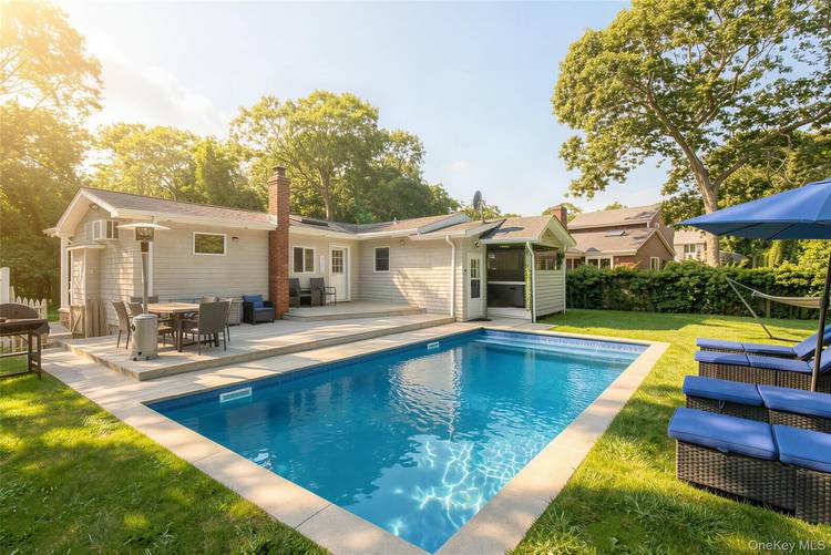 YEAR ROUND RENTAL UNFURNISHED Beautifully renovated and privately tucked away in East Quogue, this stylish home offers effortless year round Hamptons living.