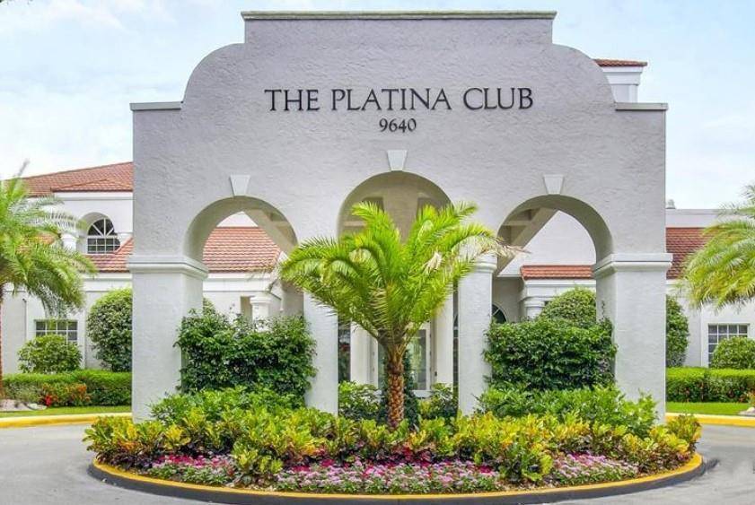 3 BR 2 BA condo with screened in patio in Platina a popular all ages, gated community known for its robust amenities and central location.